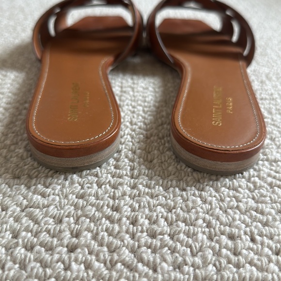 YSL tribute mules slides flat sandals brown - Picture 5 of 7